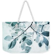 Leaves In Dusty Blue Weekender Tote Bag by Priska Wettstein